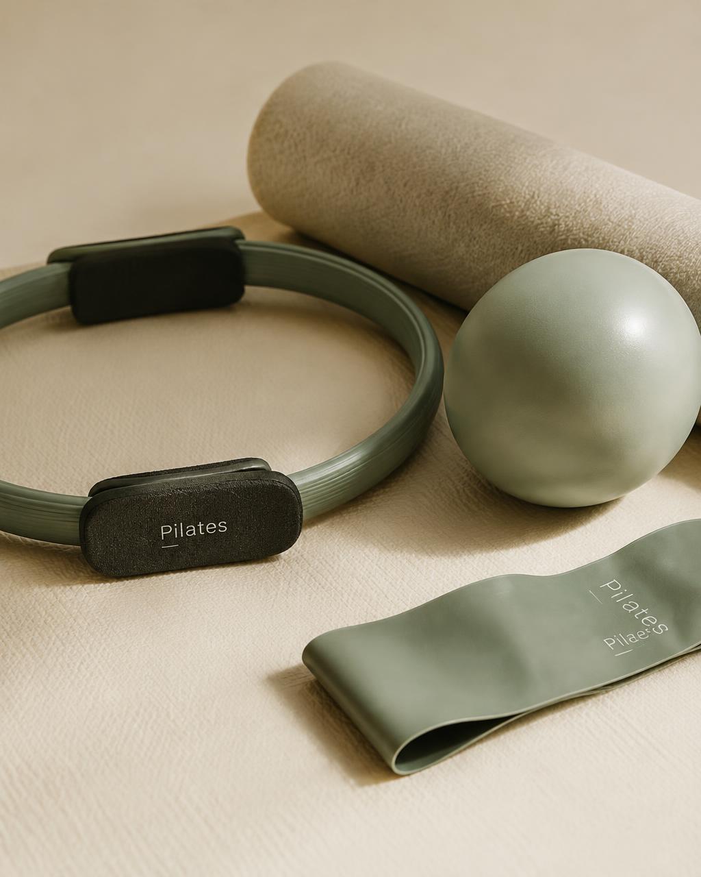 Accessoires de Pilates : cercle, balle, rouleau, bande